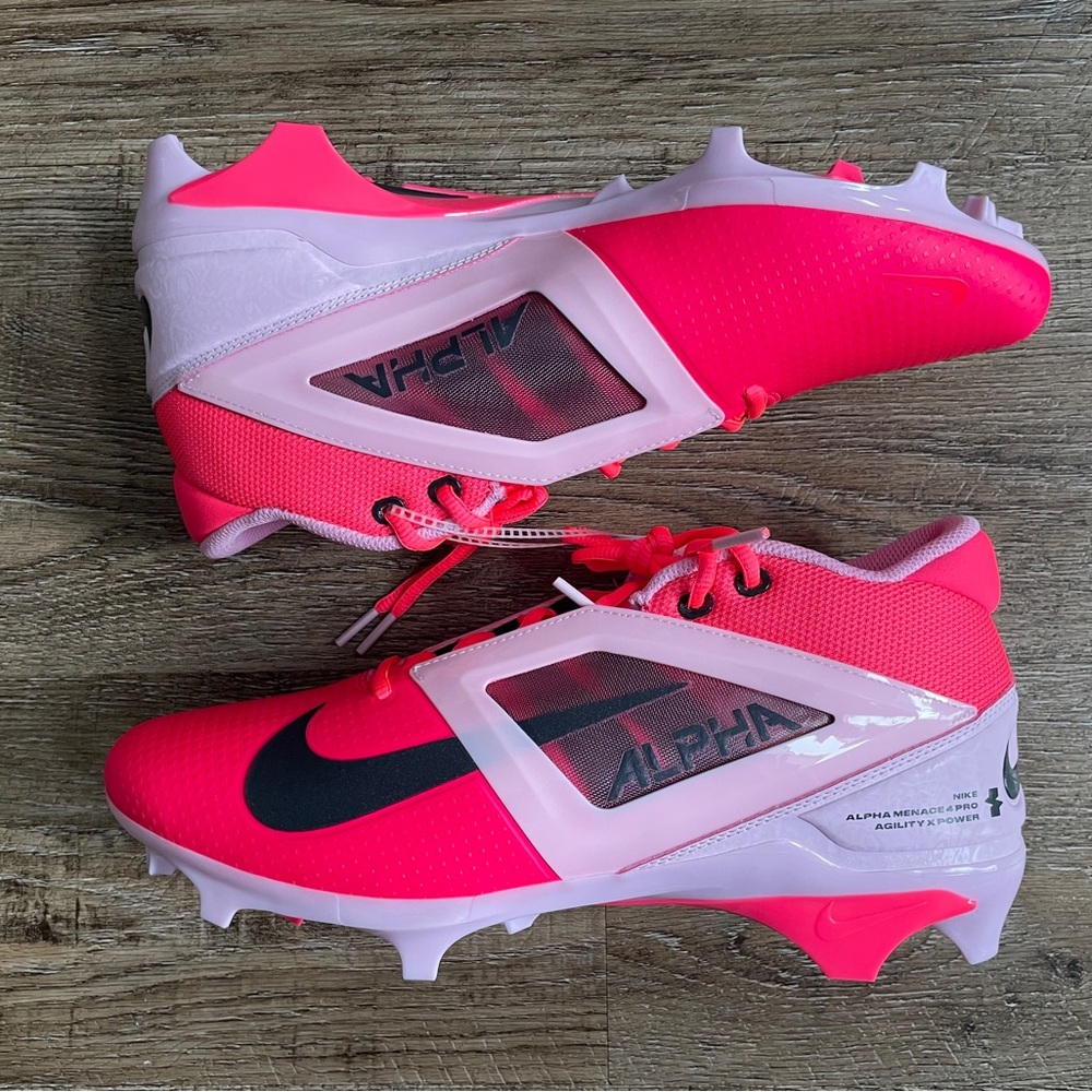 Nike Alpha Menace 4 Pro NRG Football Cleats Racer Pink Men’s Sz 10.5 HJ4568-600
